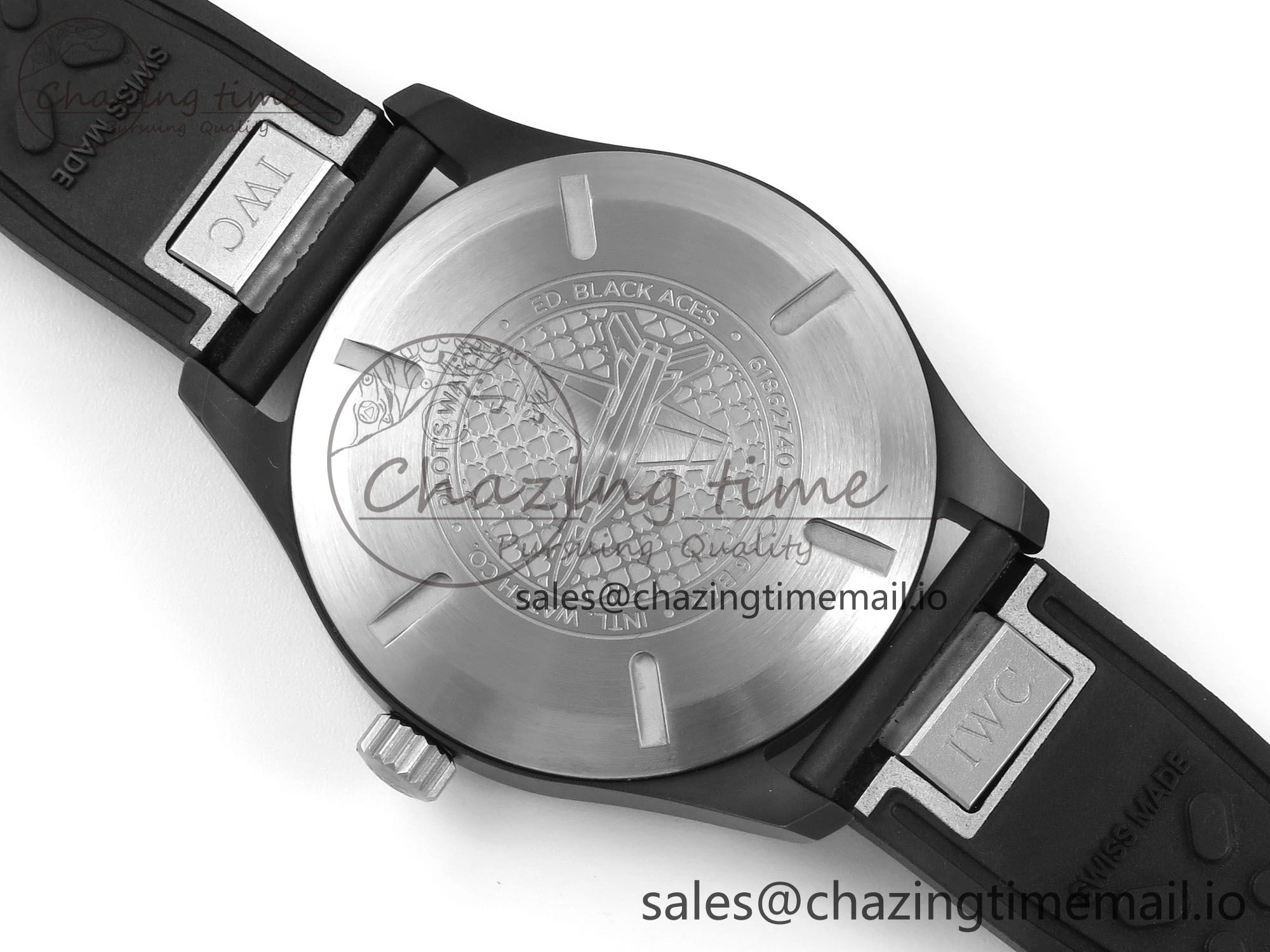 Sophisticated Pilot IW326905 Black Aces M+F 1:1 Best Edition White Dial on Black Rubber Strap MY 7000