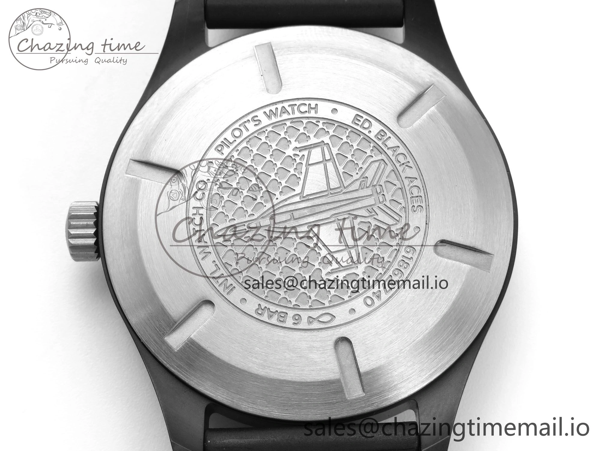 Sophisticated Pilot IW326905 Black Aces M+F 1:1 Best Edition White Dial on Black Rubber Strap MY 7000