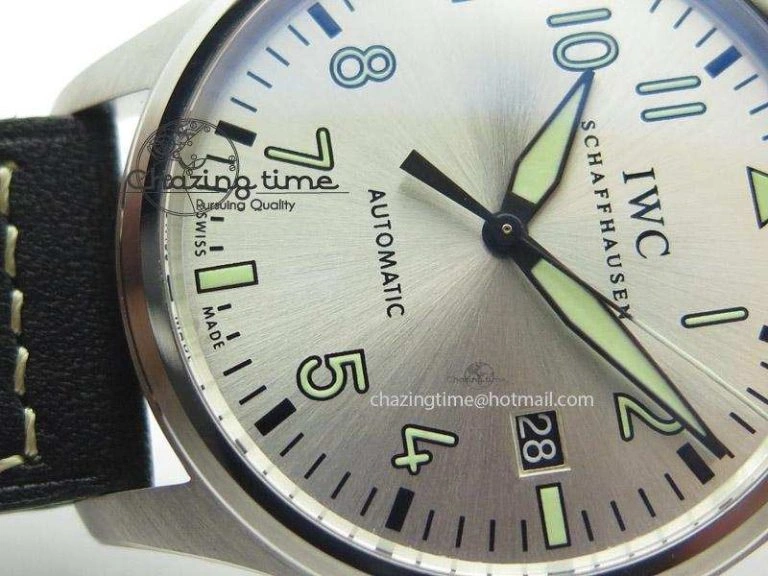 HighPerformance Pilot Mark XVI “Father & Son 2012” MK Maker SS Sliver Dial A2892 On Black Leather Strap 7373