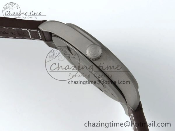 Elegant Pilot Mark XVIII Titanium BLSF 1:1 Best Edition Black Dial on Brown Leather Strap MIYOTA 7020