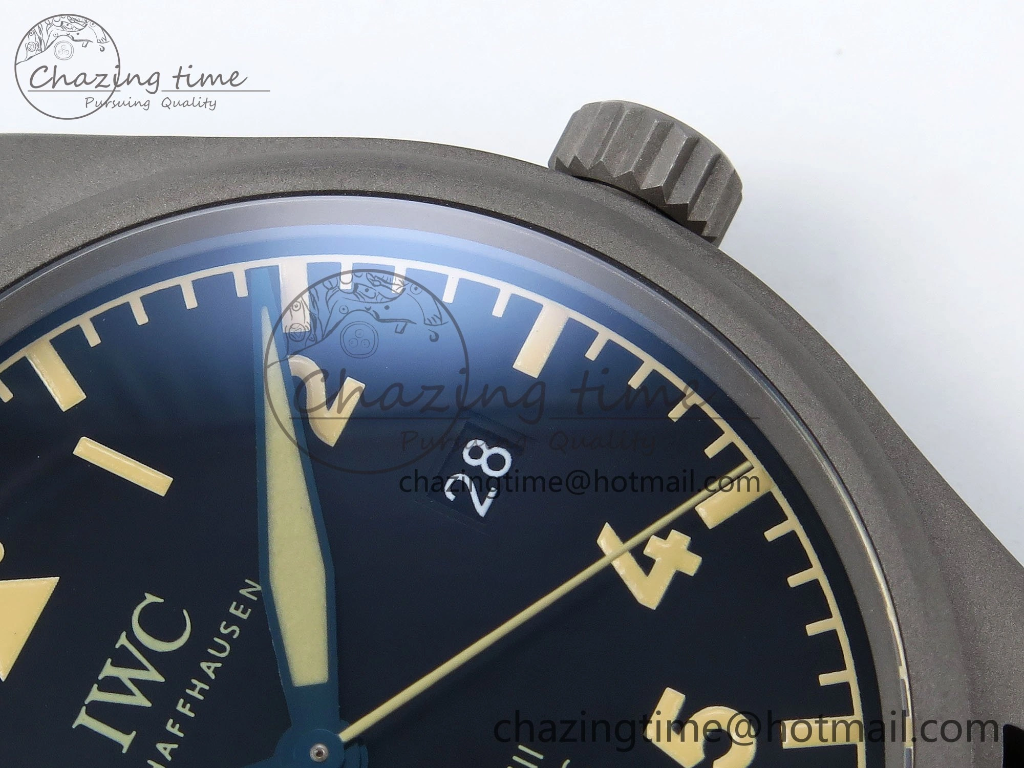 Elegant Pilot Mark XVIII Titanium BLSF 1:1 Best Edition Black Dial on Brown Leather Strap MIYOTA 7020