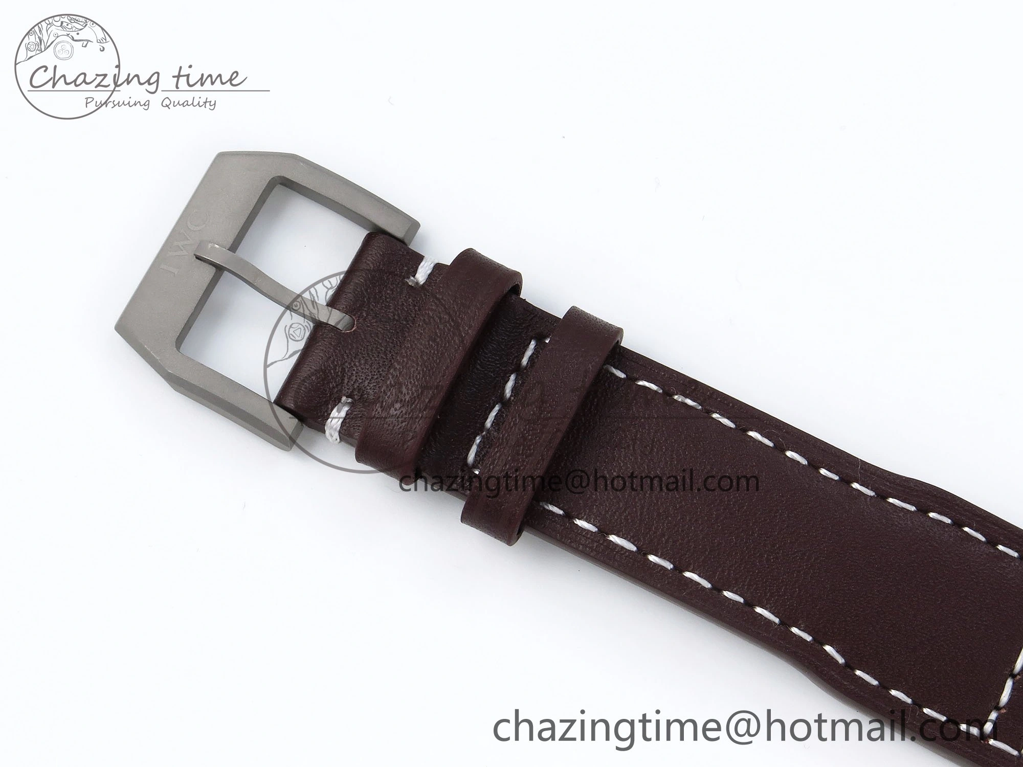 Elegant Pilot Mark XVIII Titanium BLSF 1:1 Best Edition Black Dial on Brown Leather Strap MIYOTA 7020
