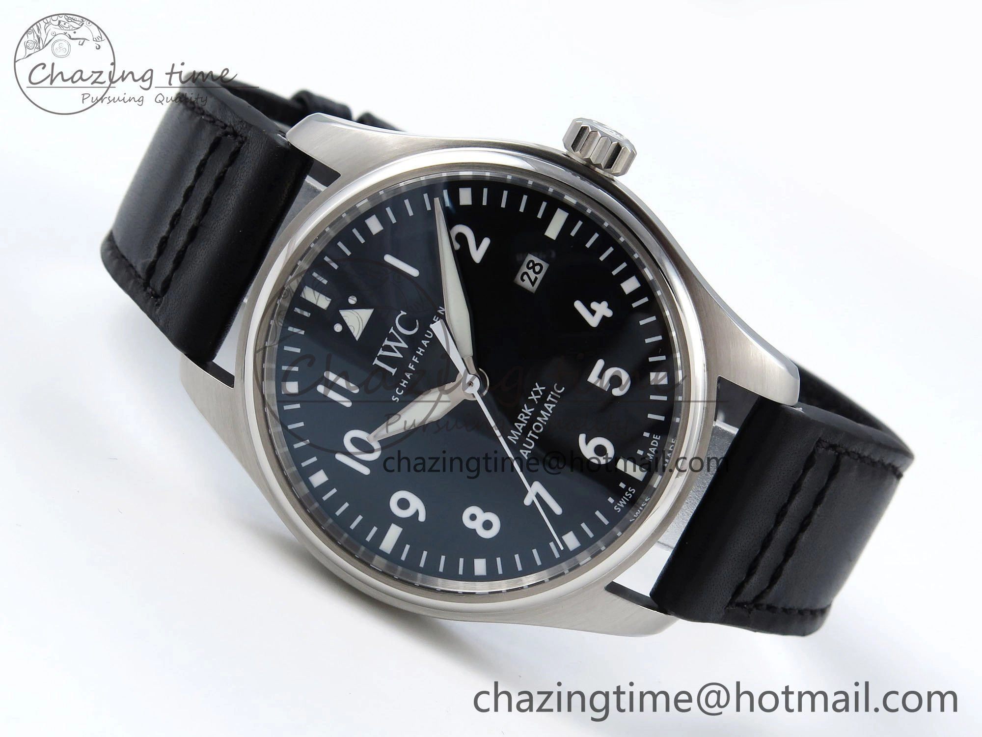 Lightweight Pilot Mark XX BLSF 1:1 Best Edition Black Dial on Black Leather Strap MIYOTA 7017