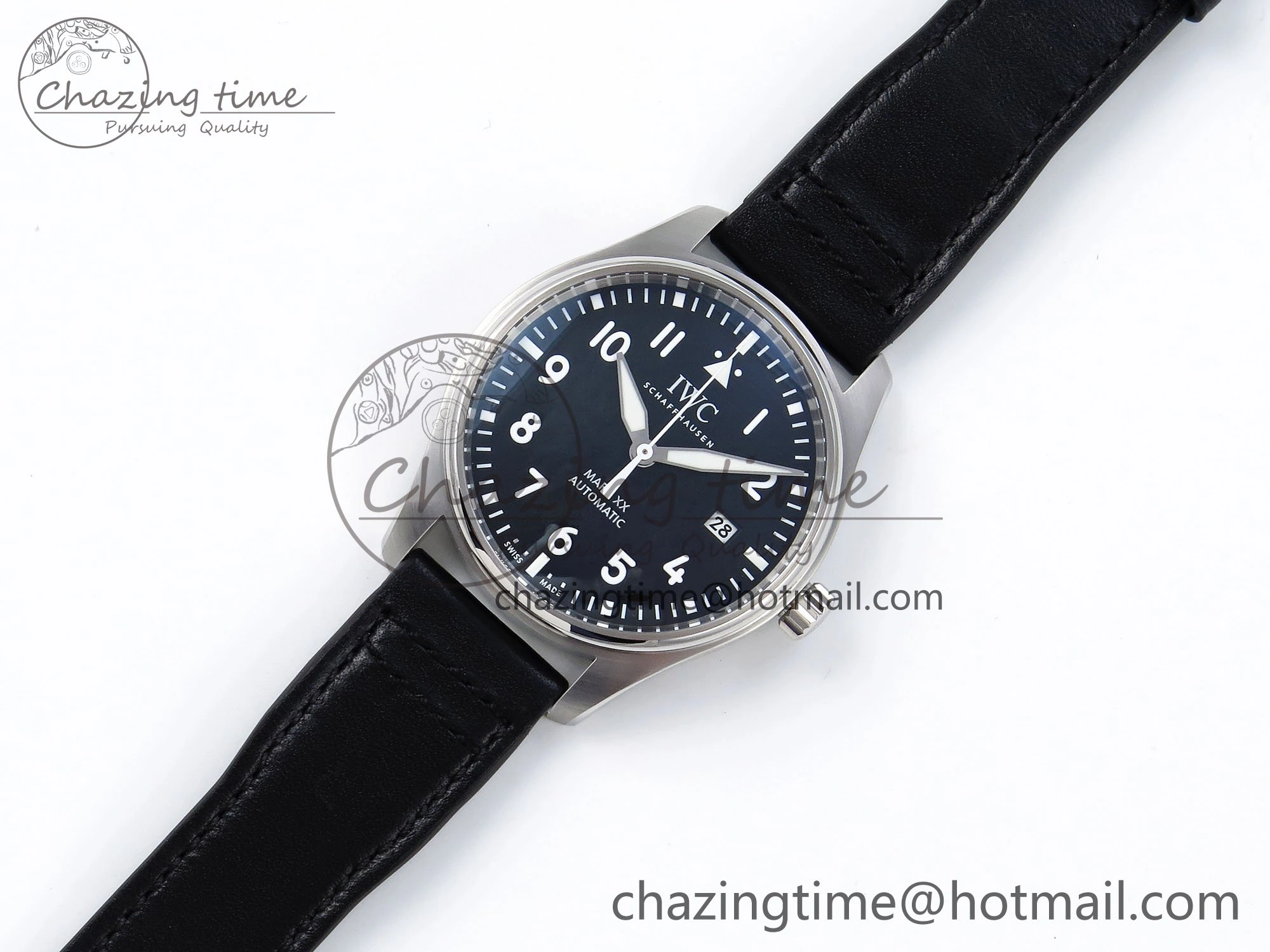 Lightweight Pilot Mark XX BLSF 1:1 Best Edition Black Dial on Black Leather Strap MIYOTA 7017