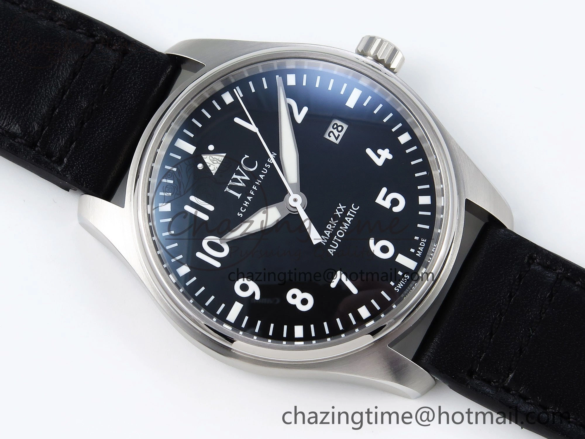 Lightweight Pilot Mark XX BLSF 1:1 Best Edition Black Dial on Black Leather Strap MIYOTA 7017