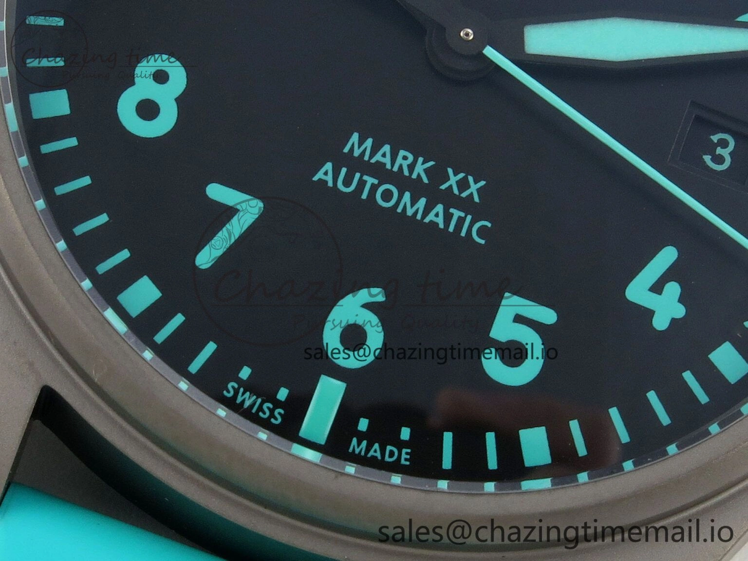 TimelessDesign Pilot Mark XX BLSF 1:1 Best Edition Black Blue Dial on Blue Rubber Strap MIYOTA 6989