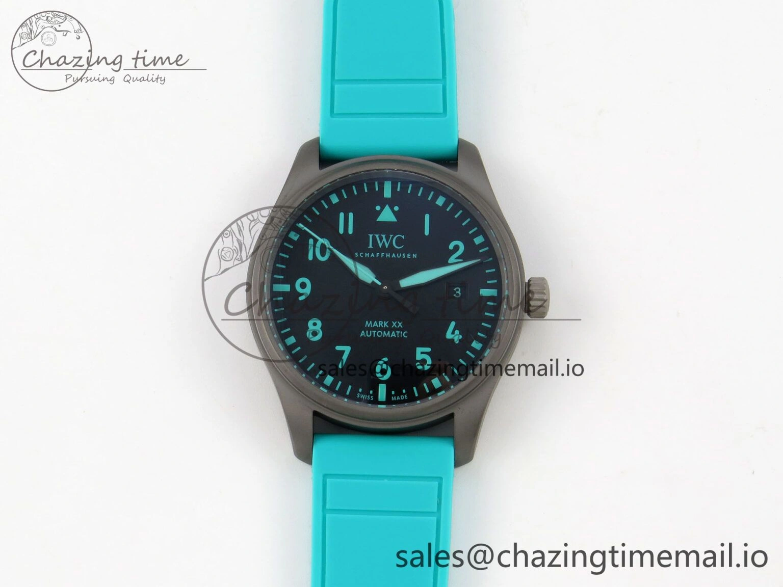 TimelessDesign Pilot Mark XX BLSF 1:1 Best Edition Black Blue Dial on Blue Rubber Strap MIYOTA 6989