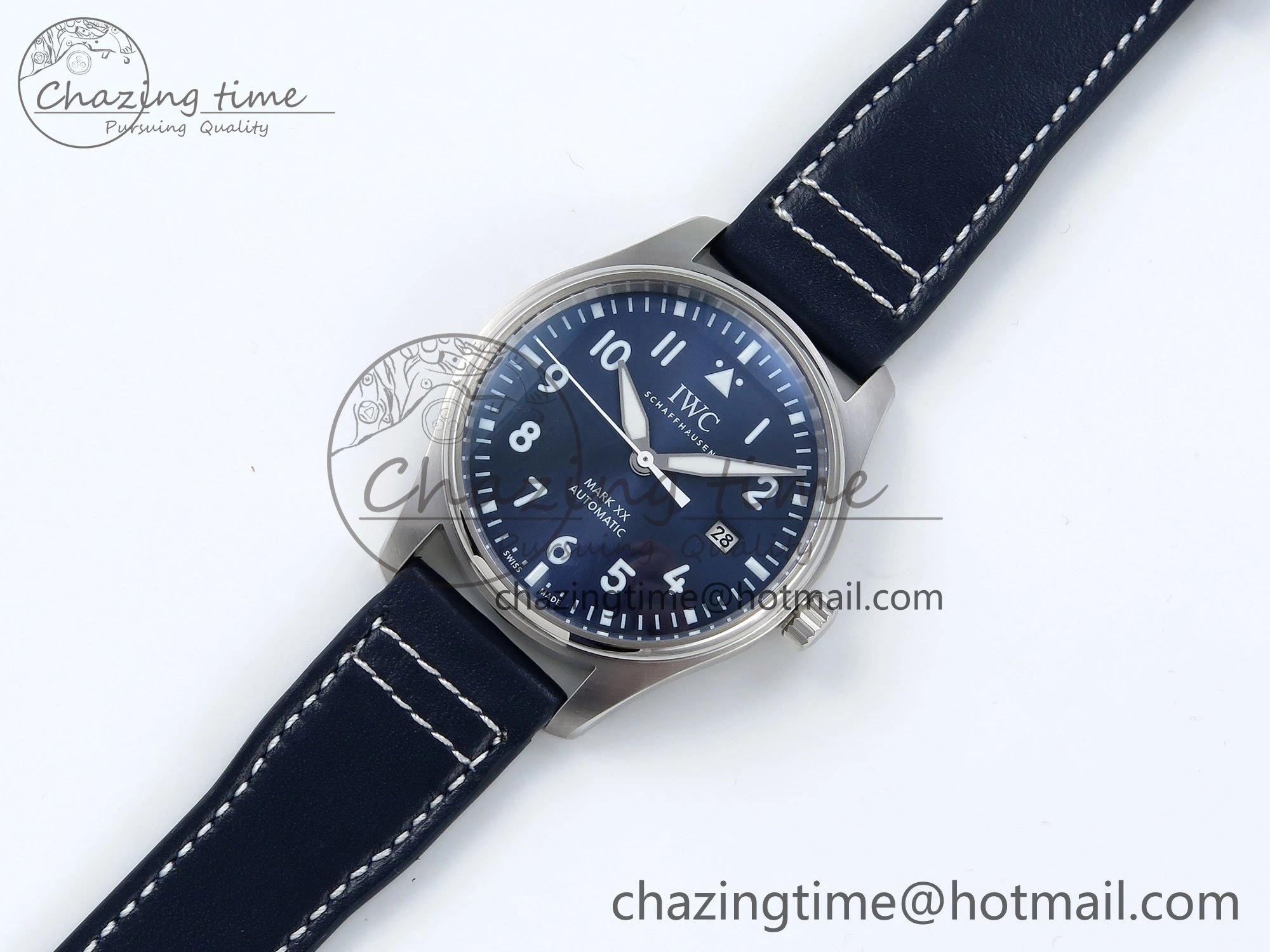 UrbanChic Pilot Mark XX BLSF 1:1 Best Edition Blue Dial on Blue Leather Strap MIYOTA 7022