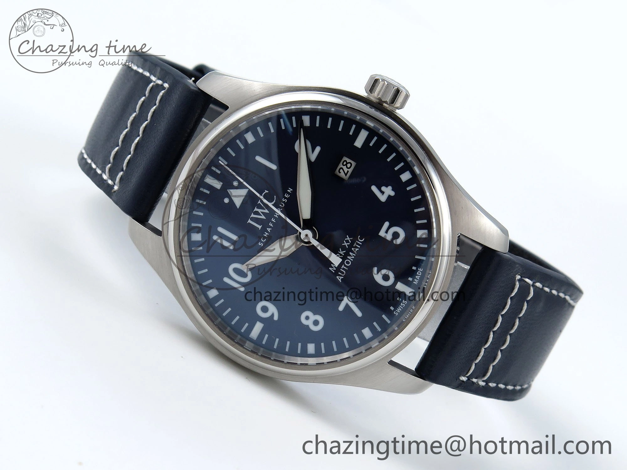 UrbanChic Pilot Mark XX BLSF 1:1 Best Edition Blue Dial on Blue Leather Strap MIYOTA 7022