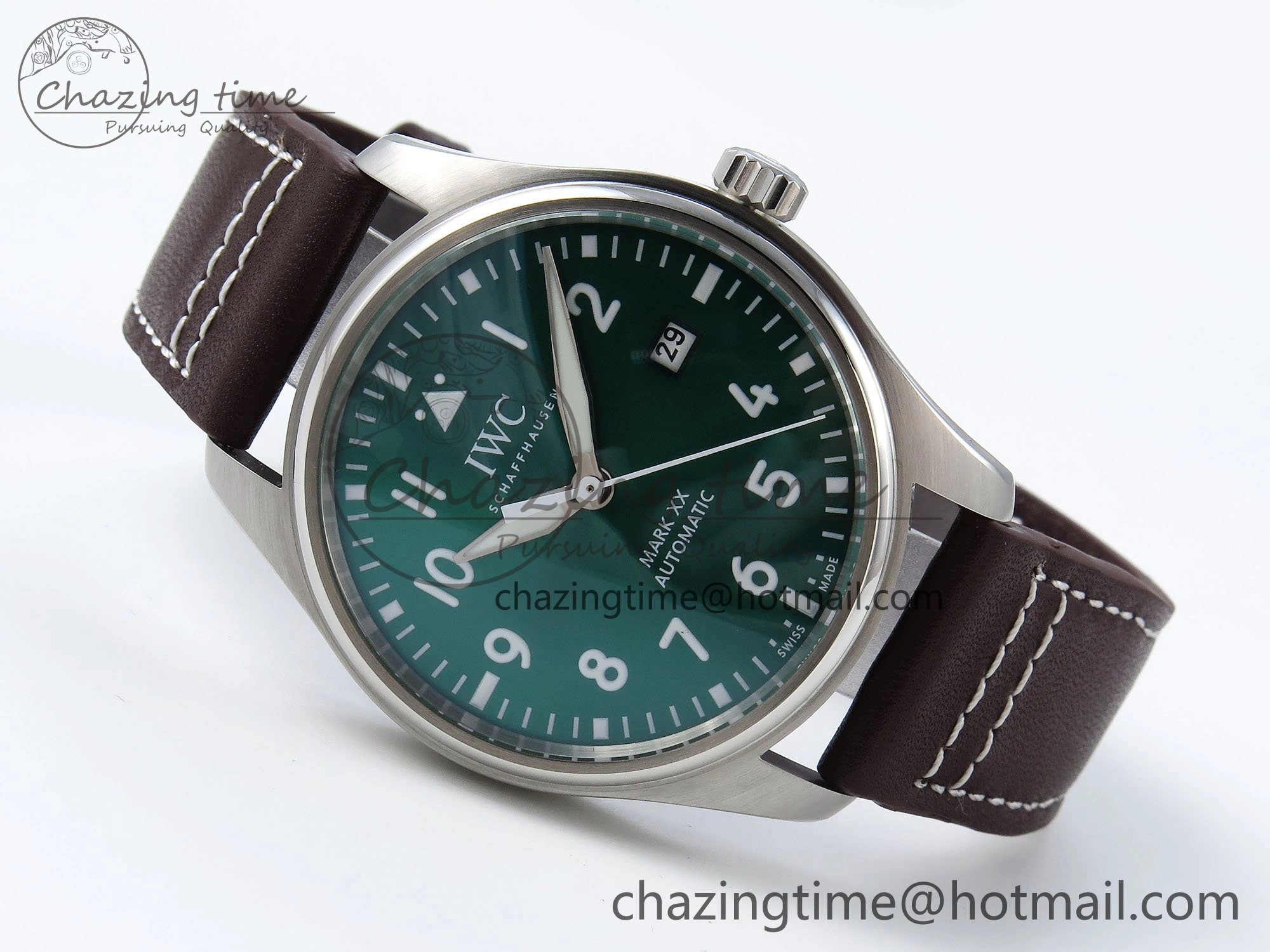 Pilot Mark XX BLSF 1:1 Best Edition Green Dial on Brown Leather Strap MIYOTA Sustainable 7019