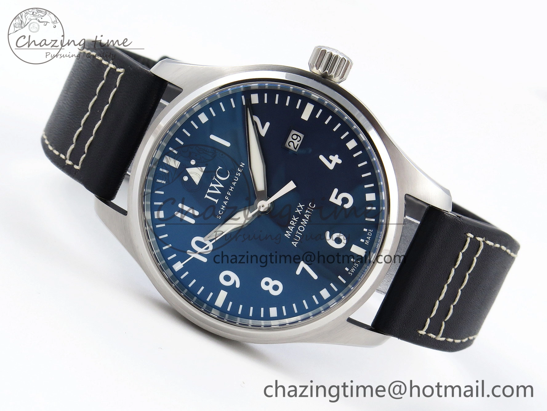 Pilot Mark XX IW328203 ZF 1:1 Best Edition Blue Dial on Dark Blue Leather Strap A Sophisticated 7024