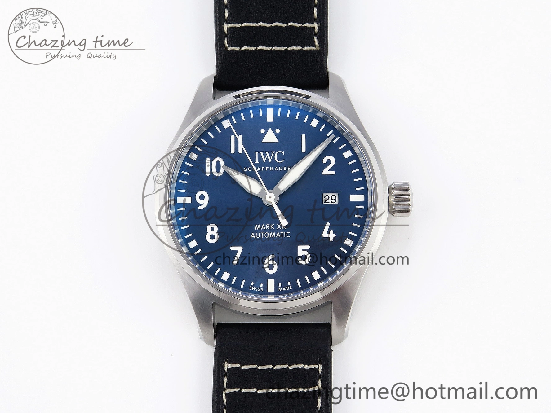 Pilot Mark XX IW328203 ZF 1:1 Best Edition Blue Dial on Dark Blue Leather Strap A Sophisticated 7024