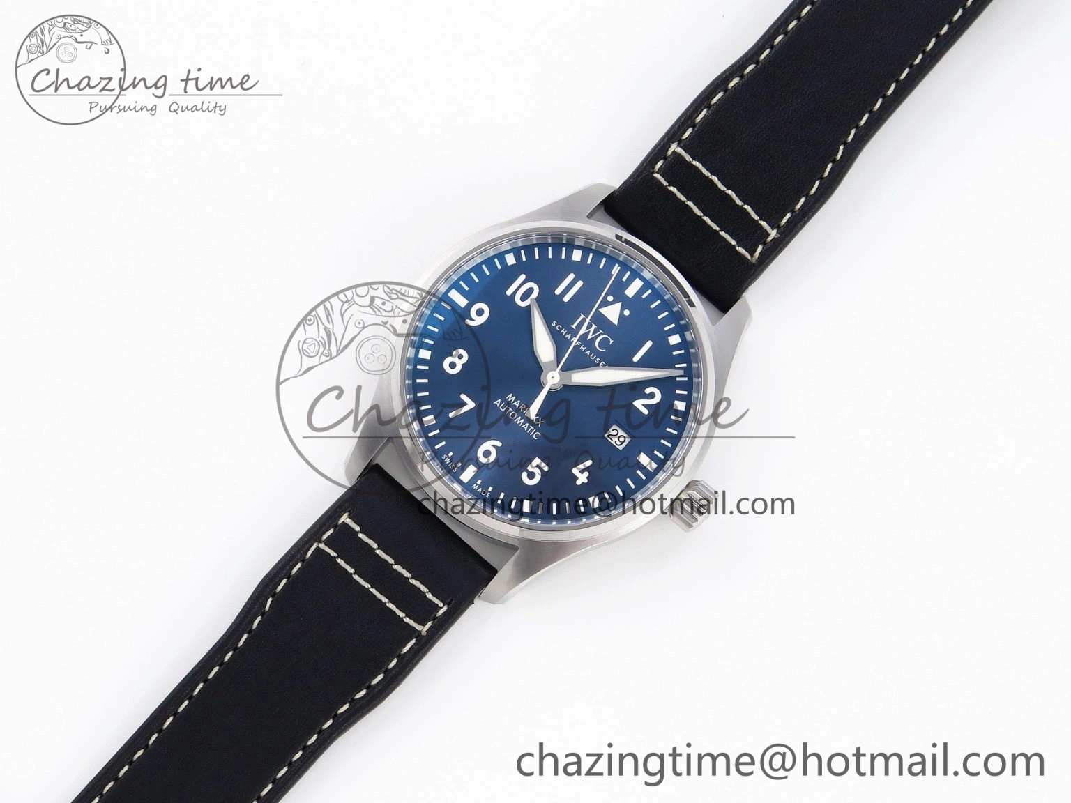 Pilot Mark XX IW328203 ZF 1:1 Best Edition Blue Dial on Dark Blue Leather Strap A Sophisticated 7024