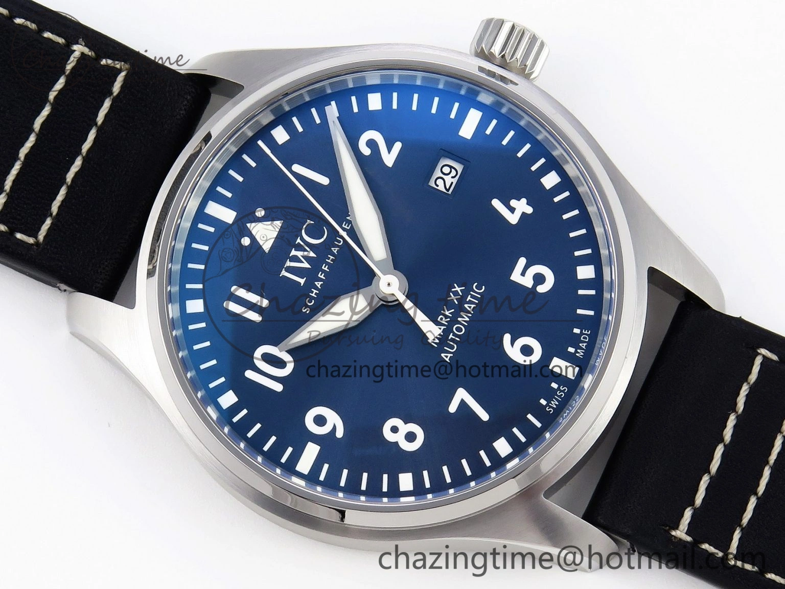 Pilot Mark XX IW328203 ZF 1:1 Best Edition Blue Dial on Dark Blue Leather Strap A Sophisticated 7024