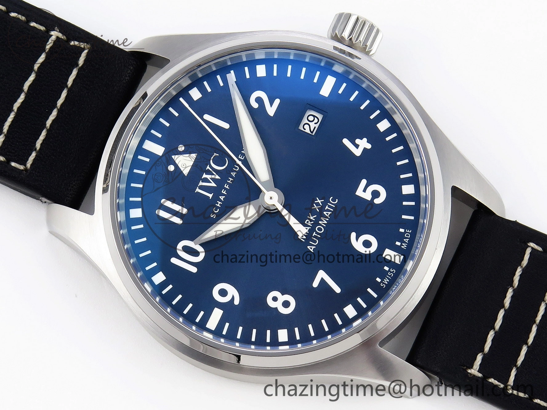 Pilot Mark XX IW328203 ZF 1:1 Best Edition Blue Dial on Dark Blue Leather Strap A Sophisticated 7024