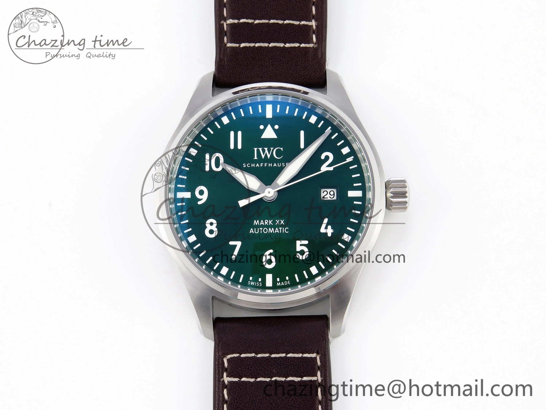 Pilot Mark XX IW328205 ZF 1:1 Best Edition Green Dial on Brown Leather Strap A Reliable 7029
