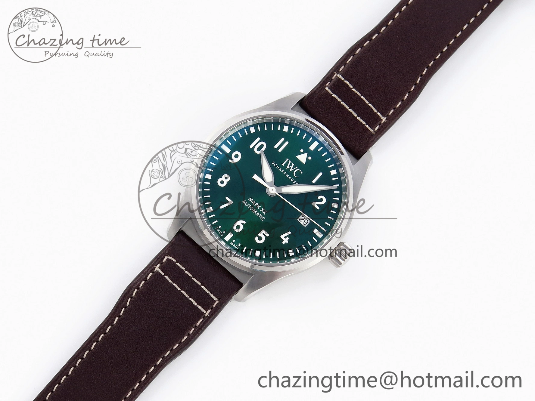 Pilot Mark XX IW328205 ZF 1:1 Best Edition Green Dial on Brown Leather Strap A Reliable 7029