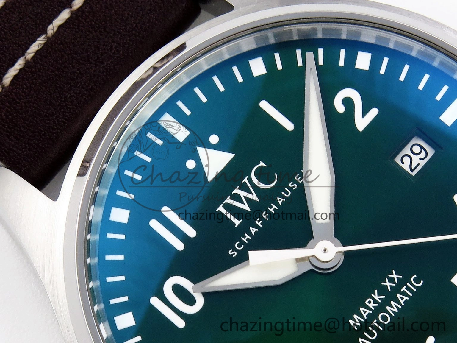 Pilot Mark XX IW328205 ZF 1:1 Best Edition Green Dial on Brown Leather Strap A Reliable 7029