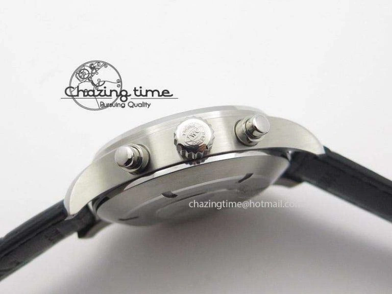 Pilot Spitfire 3878 Chrono BP Gray Dial SS On Black Leather Strap A Lightweight 7368