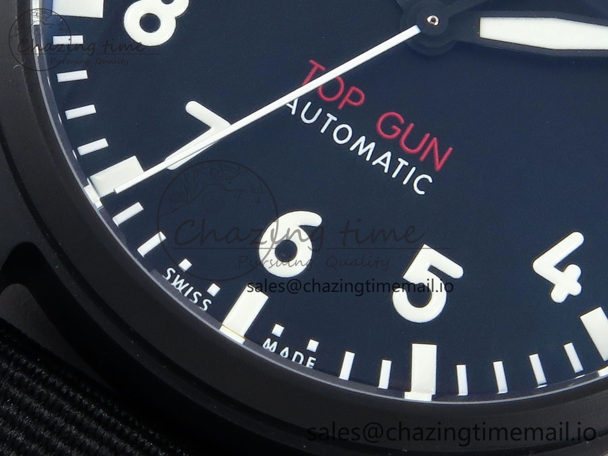 Pilot Top Gun IW326901 M+F 1:1 Best Edition Black Dial on Black Nylon Strap MY MoistureWicking 7003