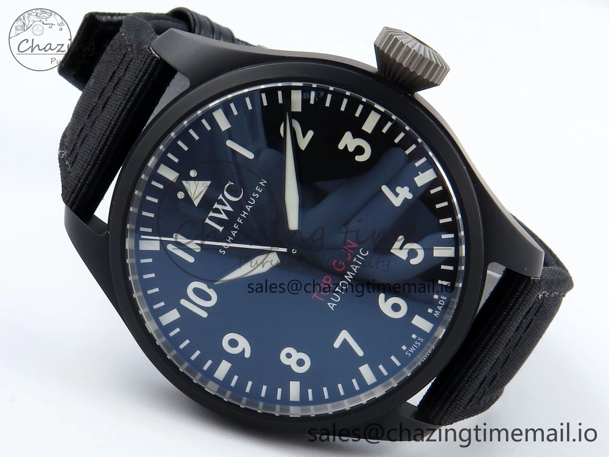 Pilot Top Gun IW326901 M+F 1:1 Best Edition Black Dial on Black Nylon Strap MY MoistureWicking 7003