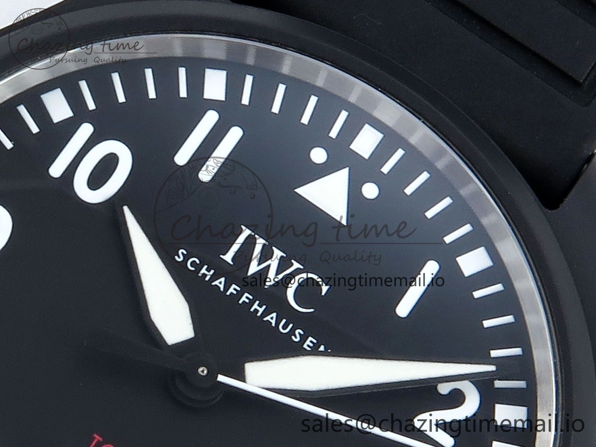 Sustainable Pilot Top Gun IW326901 M+F 1:1 Best Edition Black Dial on Black Rubber Strap A 6999