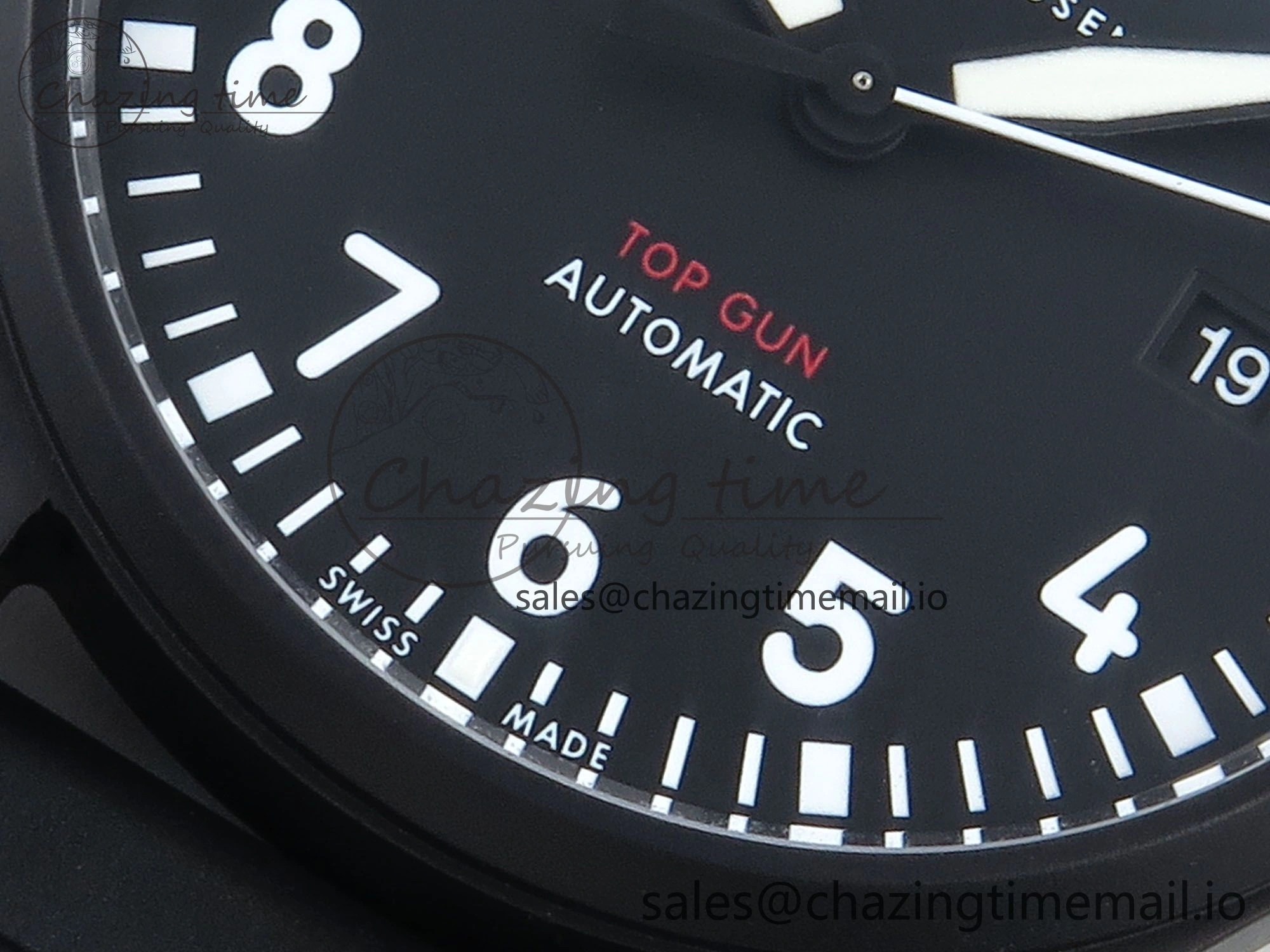 Sustainable Pilot Top Gun IW326901 M+F 1:1 Best Edition Black Dial on Black Rubber Strap A 6999