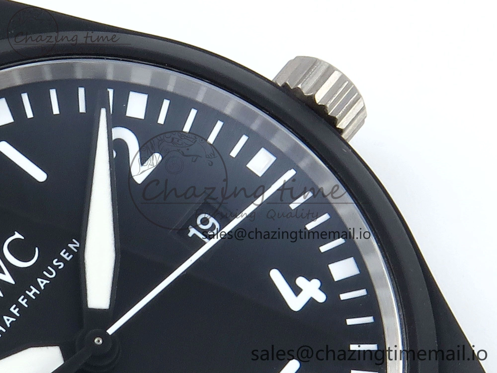 Sustainable Pilot Top Gun IW326901 M+F 1:1 Best Edition Black Dial on Black Rubber Strap A 6999