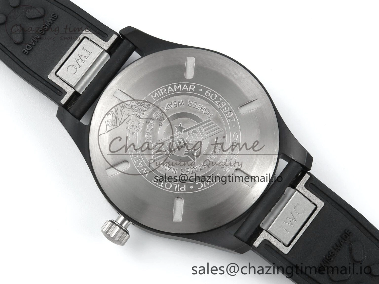 Sustainable Pilot Top Gun IW326901 M+F 1:1 Best Edition Black Dial on Black Rubber Strap A 6999