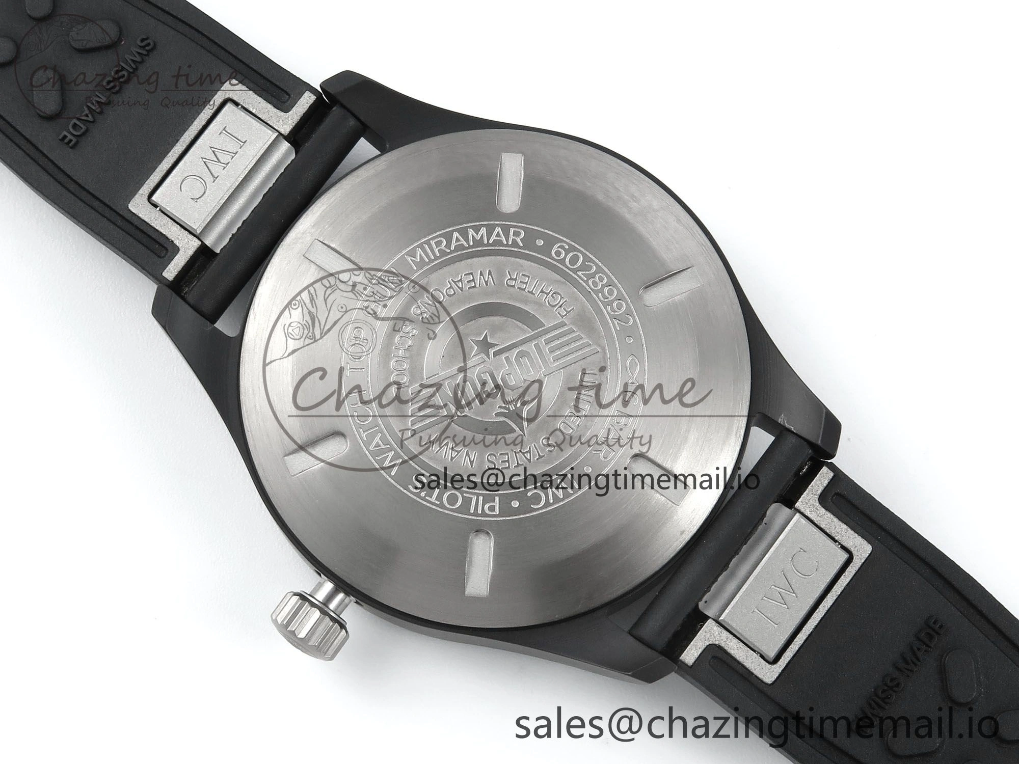 Sustainable Pilot Top Gun IW326901 M+F 1:1 Best Edition Black Dial on Black Rubber Strap A 6999