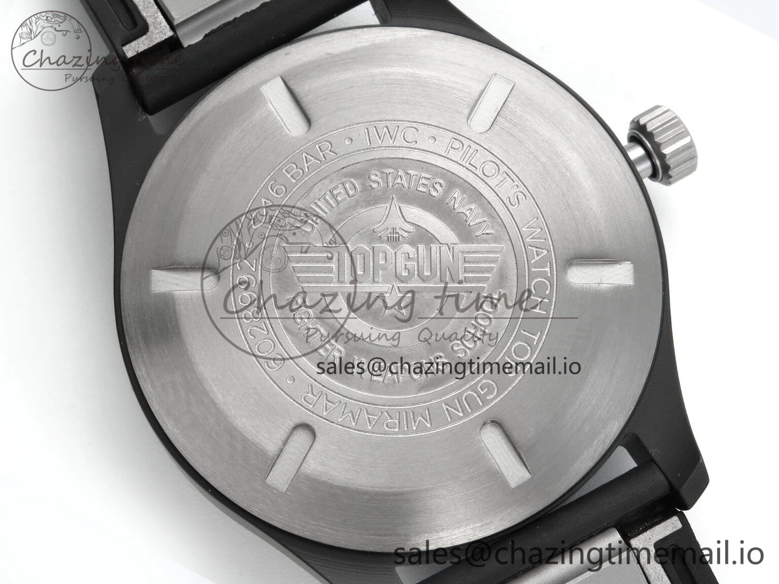 Sustainable Pilot Top Gun IW326901 M+F 1:1 Best Edition Black Dial on Black Rubber Strap A 6999
