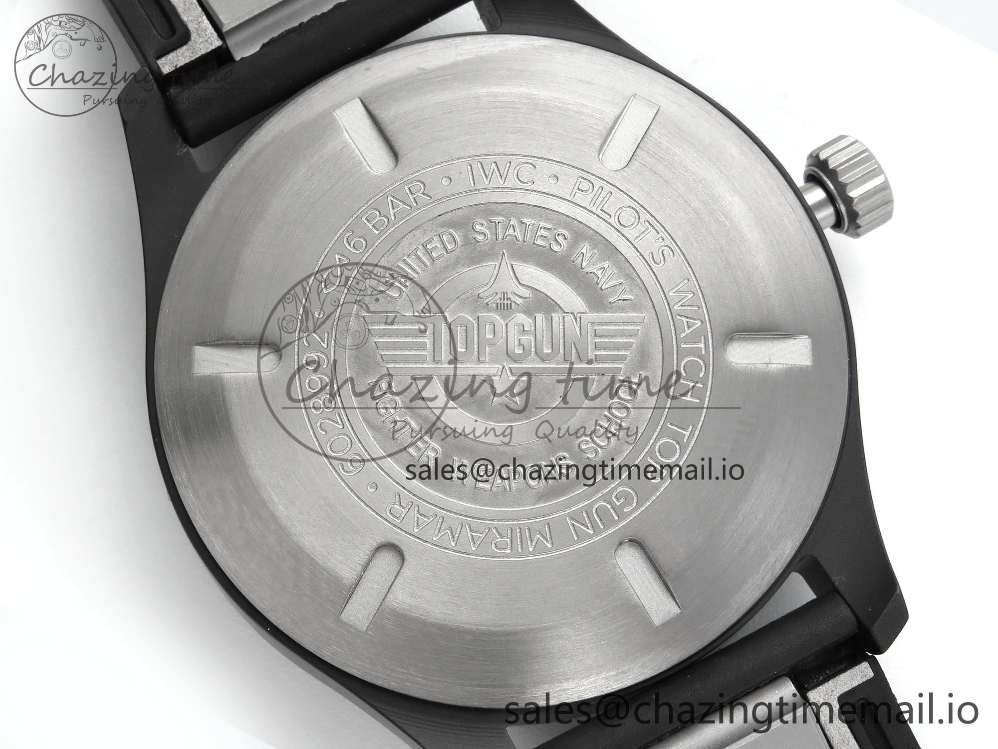 Sustainable Pilot Top Gun IW326901 M+F 1:1 Best Edition Black Dial on Black Rubber Strap A 6999