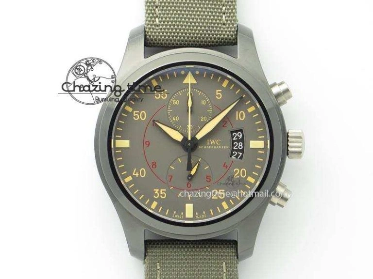EyeCatching Pilot Top Gun Miramar IWC388002 V6 1:1 Best Edition Ceramic Case On Nylon Strap A 7325