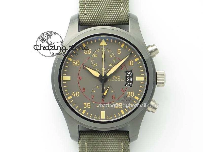 EyeCatching Pilot Top Gun Miramar IWC388002 V6 1:1 Best Edition Ceramic Case On Nylon Strap A 7325