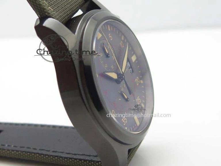 EyeCatching Pilot Top Gun Miramar IWC388002 V6 1:1 Best Edition Ceramic Case On Nylon Strap A 7325