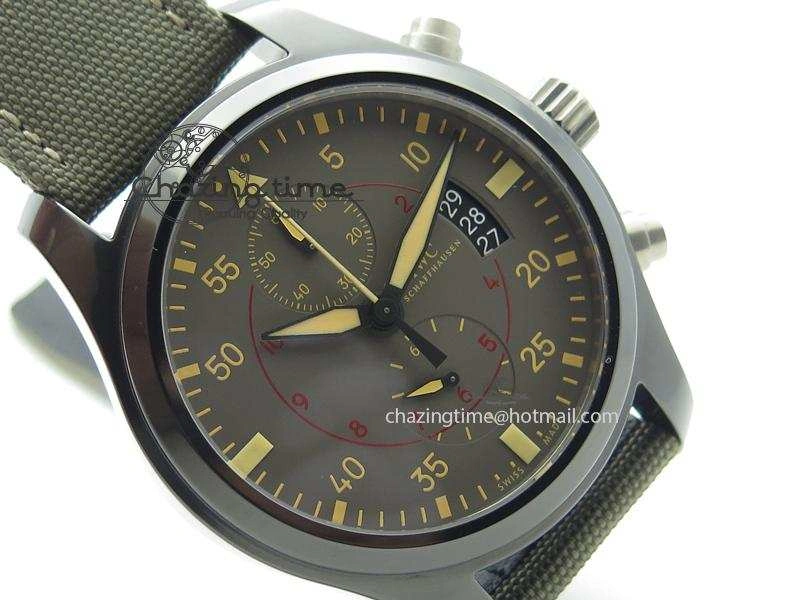 EyeCatching Pilot Top Gun Miramar IWC388002 V6 1:1 Best Edition Ceramic Case On Nylon Strap A 7325