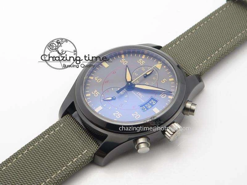 EyeCatching Pilot Top Gun Miramar IWC388002 V6 1:1 Best Edition Ceramic Case On Nylon Strap A 7325