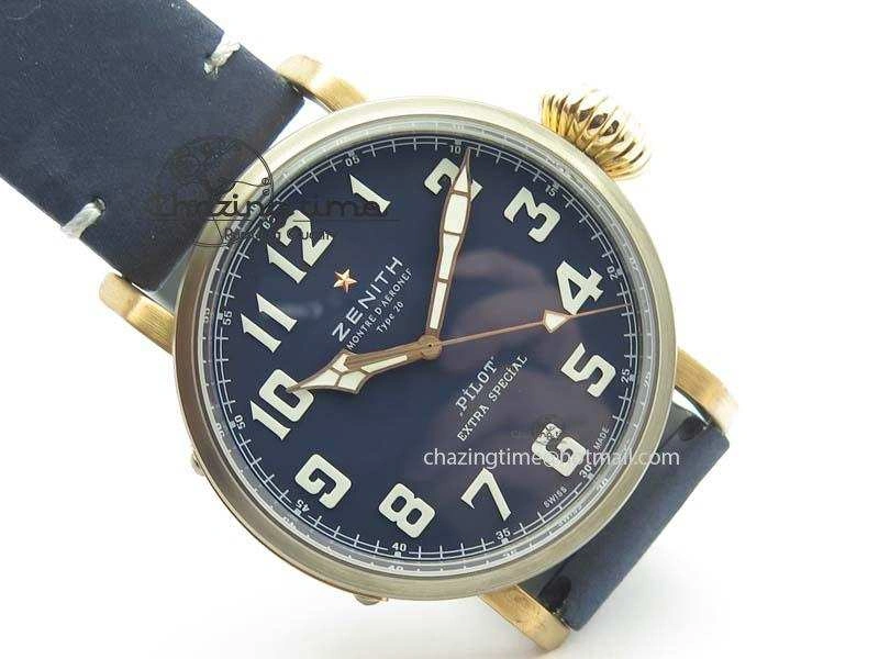 Pilot Type 20 Bronze XF 1:1 California Special Edition On Blue Leather Strap A UrbanChic 10033