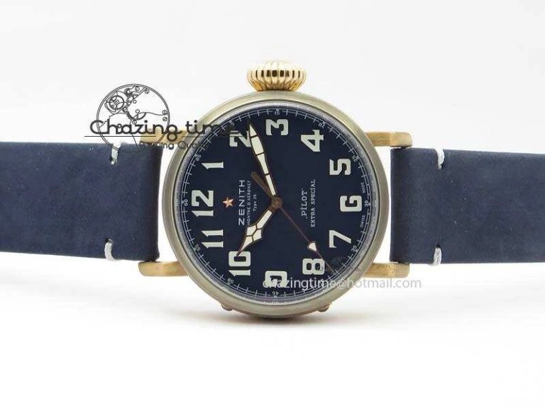 Pilot Type 20 Bronze XF 1:1 California Special Edition On Blue Leather Strap A UrbanChic 10033