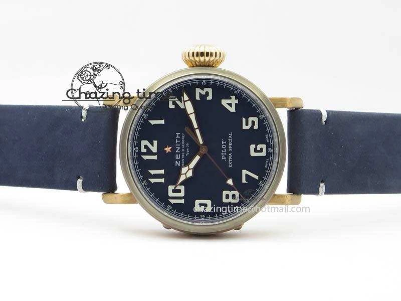 Pilot Type 20 Bronze XF 1:1 California Special Edition On Blue Leather Strap A UrbanChic 10033