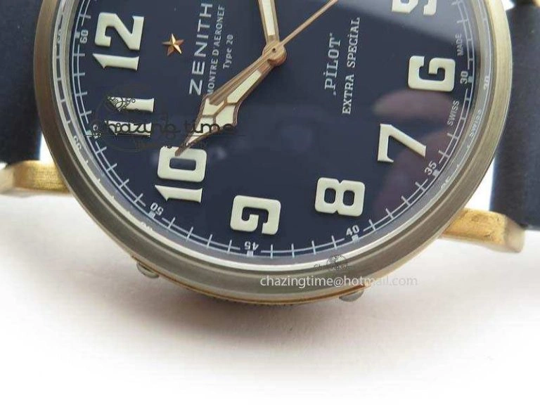 Pilot Type 20 Bronze XF 1:1 California Special Edition On Blue Leather Strap A UrbanChic 10033