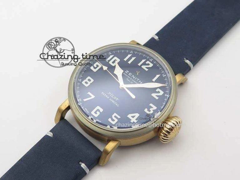 Pilot Type 20 Bronze XF 1:1 California Special Edition On Blue Leather Strap A UrbanChic 10033