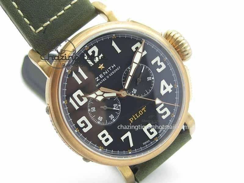 Pilot Type 20 Chrono Extra Special XF 1:1 Best Edition Real Bronze Case On Green Nubuck Strap A Upgraded 10031