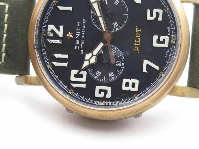 Pilot Type 20 Chrono Extra Special XF 1:1 Best Edition Real Bronze Case On Green Nubuck Strap A Upgraded 10031