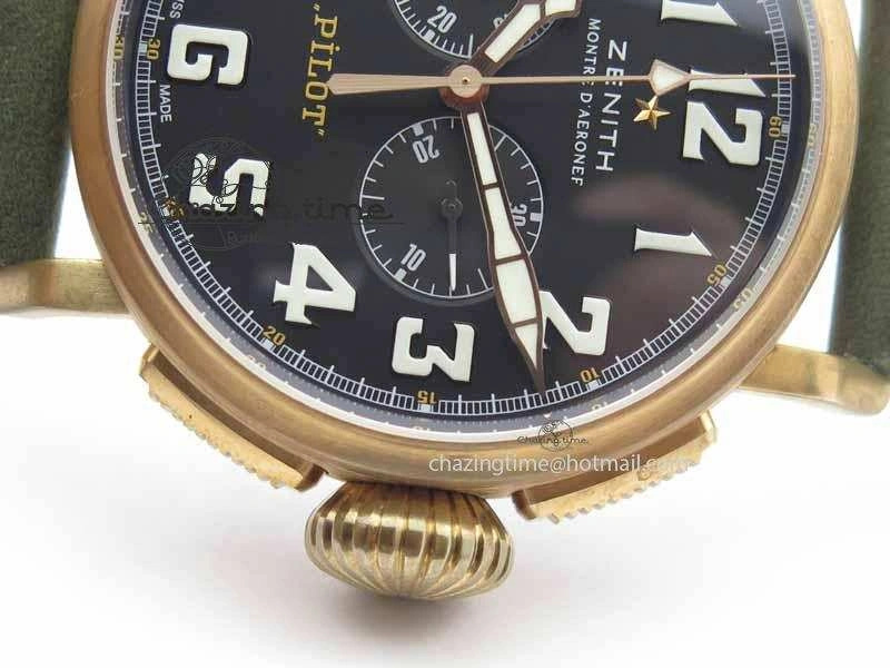 Pilot Type 20 Chrono Extra Special XF 1:1 Best Edition Real Bronze Case On Green Nubuck Strap A Upgraded 10031