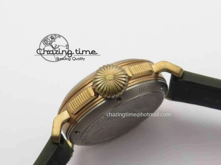 Pilot Type 20 Chrono Extra Special XF 1:1 Best Edition Real Bronze Case On Green Nubuck Strap A Upgraded 10031
