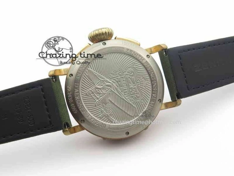 Pilot Type 20 Chrono Extra Special XF 1:1 Best Edition Real Bronze Case On Green Nubuck Strap A Upgraded 10031