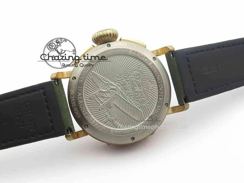 Pilot Type 20 Chrono Extra Special XF 1:1 Best Edition Real Bronze Case On Green Nubuck Strap A Upgraded 10031