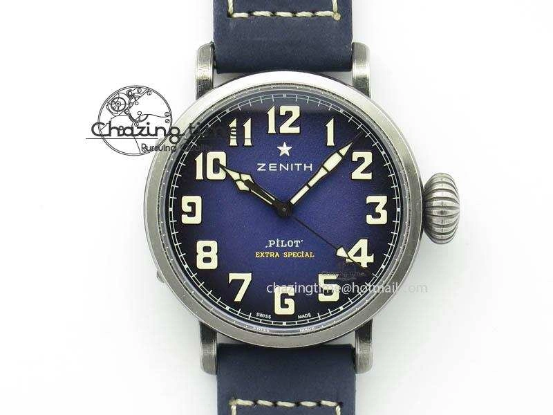 Trendsetting Pilot Type 20 Extra Special 40mm Aged SS V6F 1:1 Best Edition On Asso Strap MIYOTA9015 (Blue) 10028