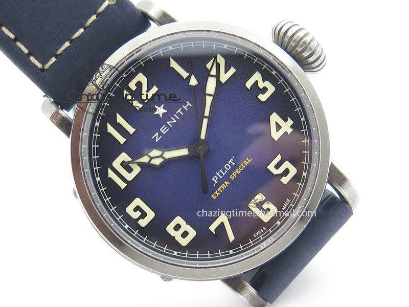 Trendsetting Pilot Type 20 Extra Special 40mm Aged SS V6F 1:1 Best Edition On Asso Strap MIYOTA9015 (Blue) 10028